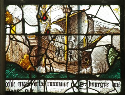 Window depicting a Boat with the Statue of Saint Clement, 16th-17th century by French School